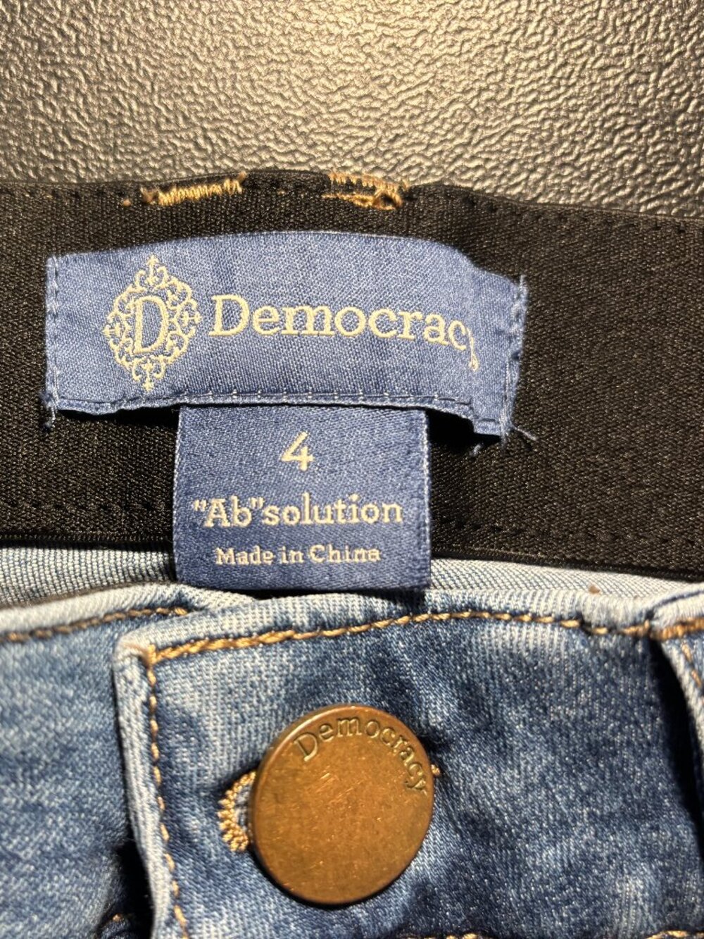 Democracy "Ab" solution Womens Jeans Denim Blue Size 4 Skinny Leg